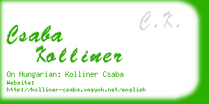 csaba kolliner business card